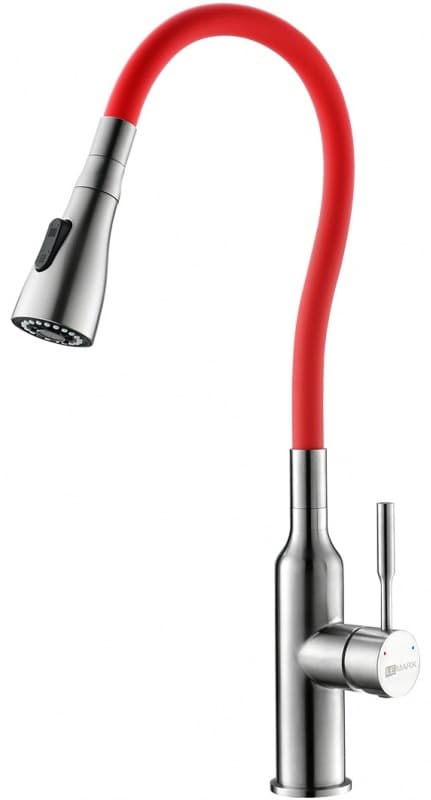 Смеситель с гибким изливом Lemark LM5082S, нержавеющая сталь, цвет серый, хром