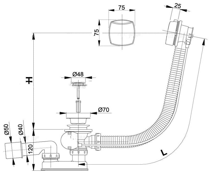 Сифон Alcaplast A51CR-80