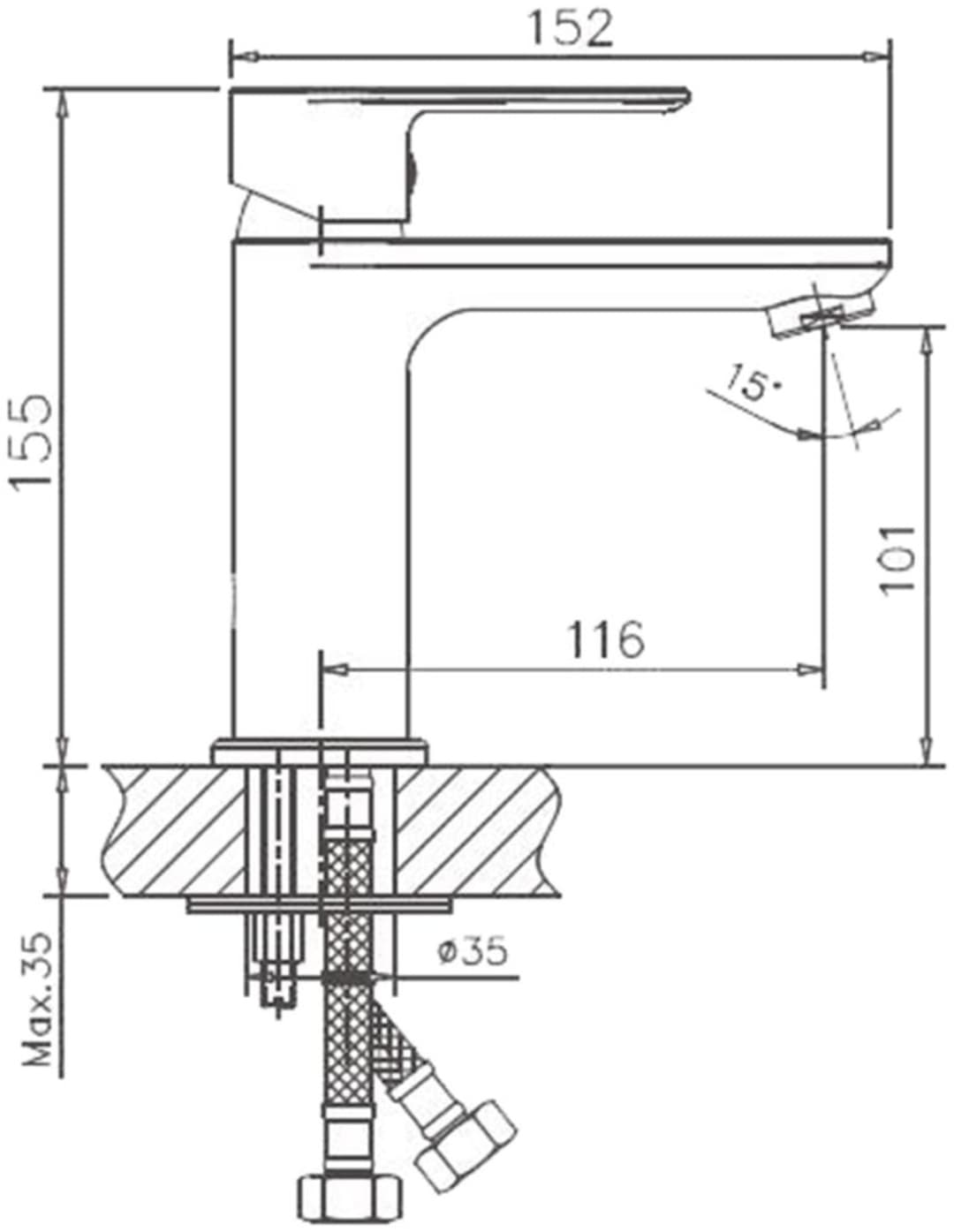 Смеситель для раковины (умывальника) Haiba HB 10505, однозахватный