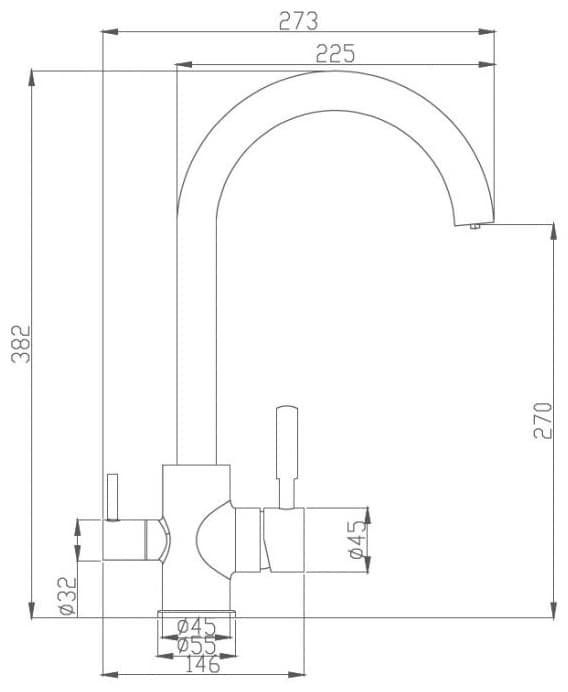 Смеситель для кухни (мойки) Haiba HB 76840, однозахватный
