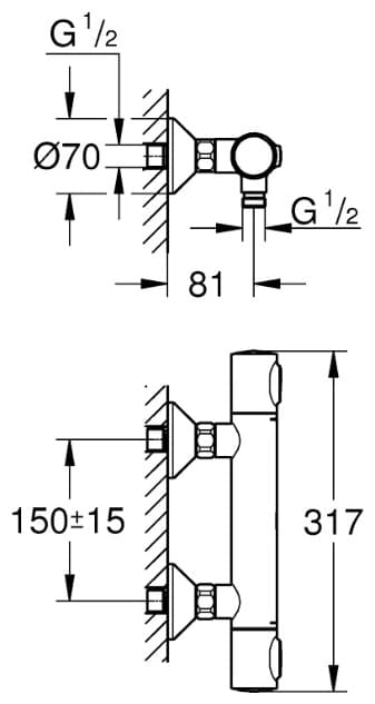 Смеситель для душа Grohe 34793000, двухзахватный