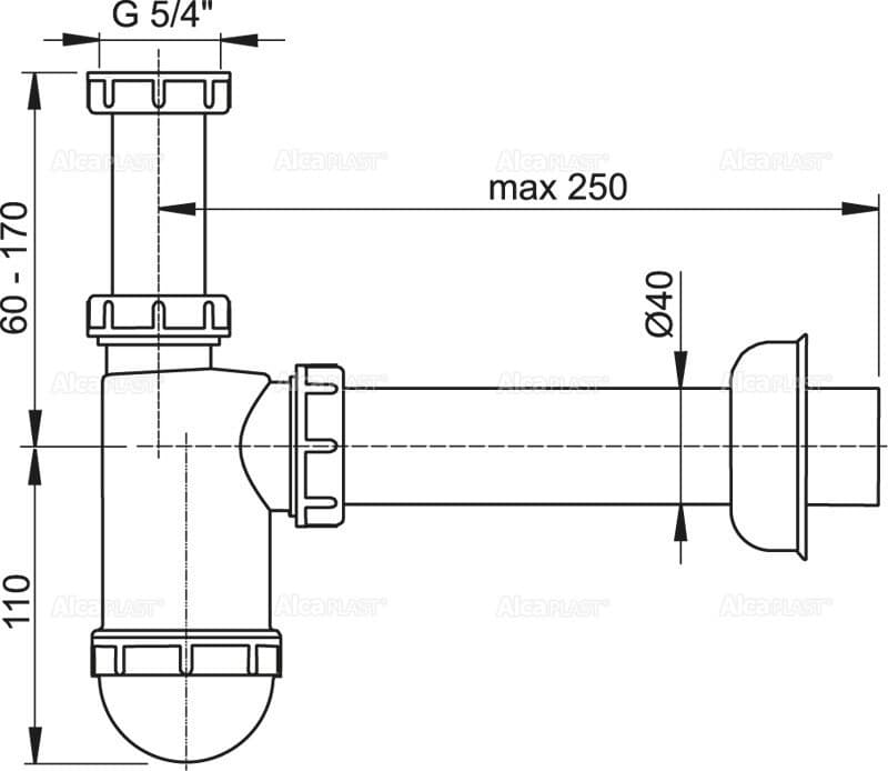 Сифон Alcaplast A43 40 мм