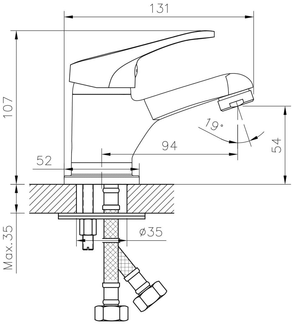Смеситель для раковины (умывальника) DecoRoom DR21011, однозахватный