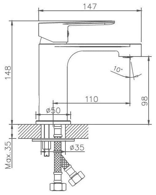 Смеситель для раковины (умывальника) Haiba HB10557-8, однозахватный