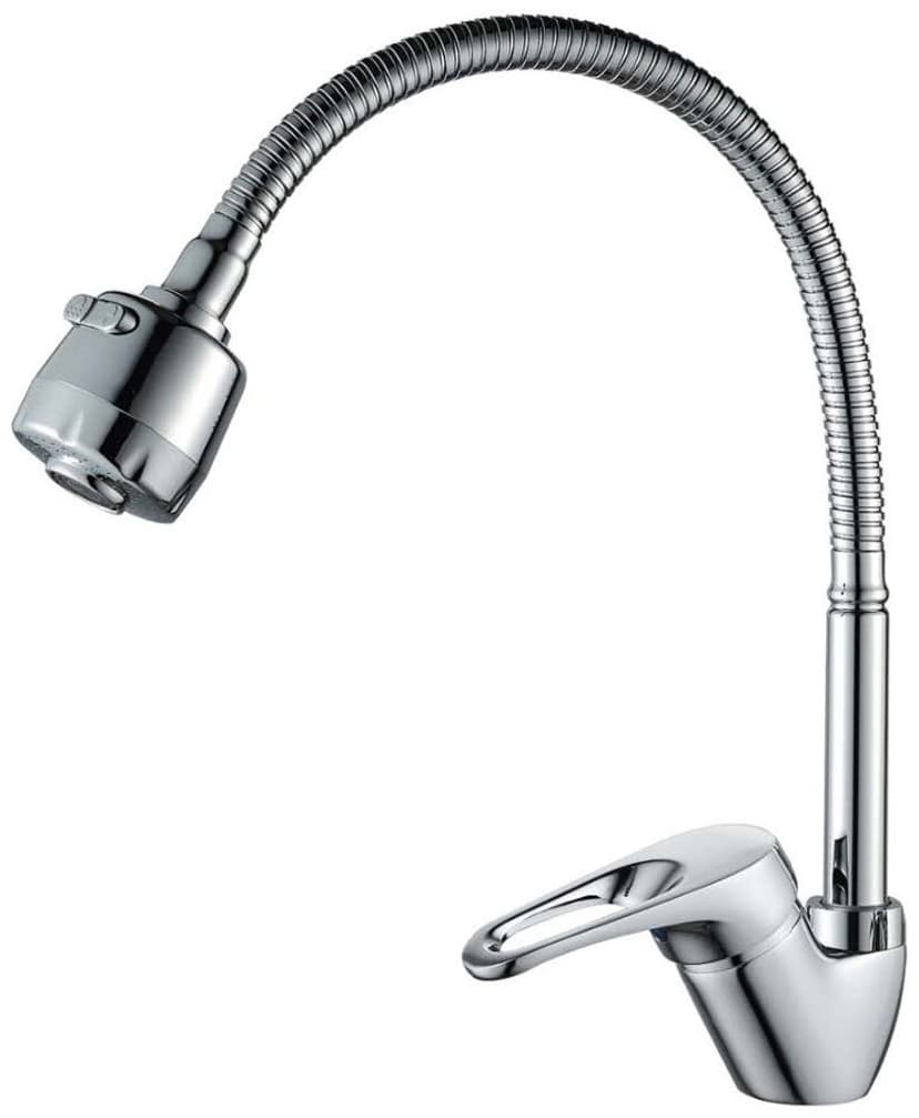 Смеситель с гибким изливом DecoRoom DR21022, сплав алюминия, цвет хром