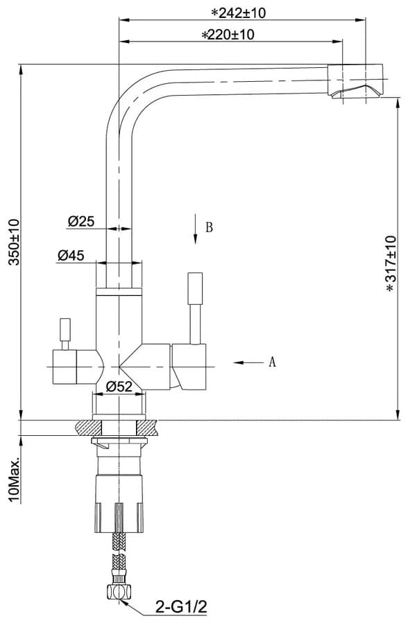 Смеситель для кухни (мойки) Lemark LM5061GMN, однозахватный