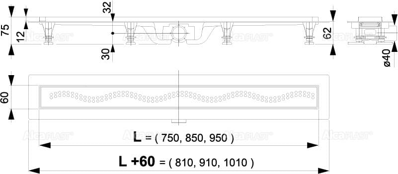 Alcaplast трап APZ10-650M (6 х 65 см)