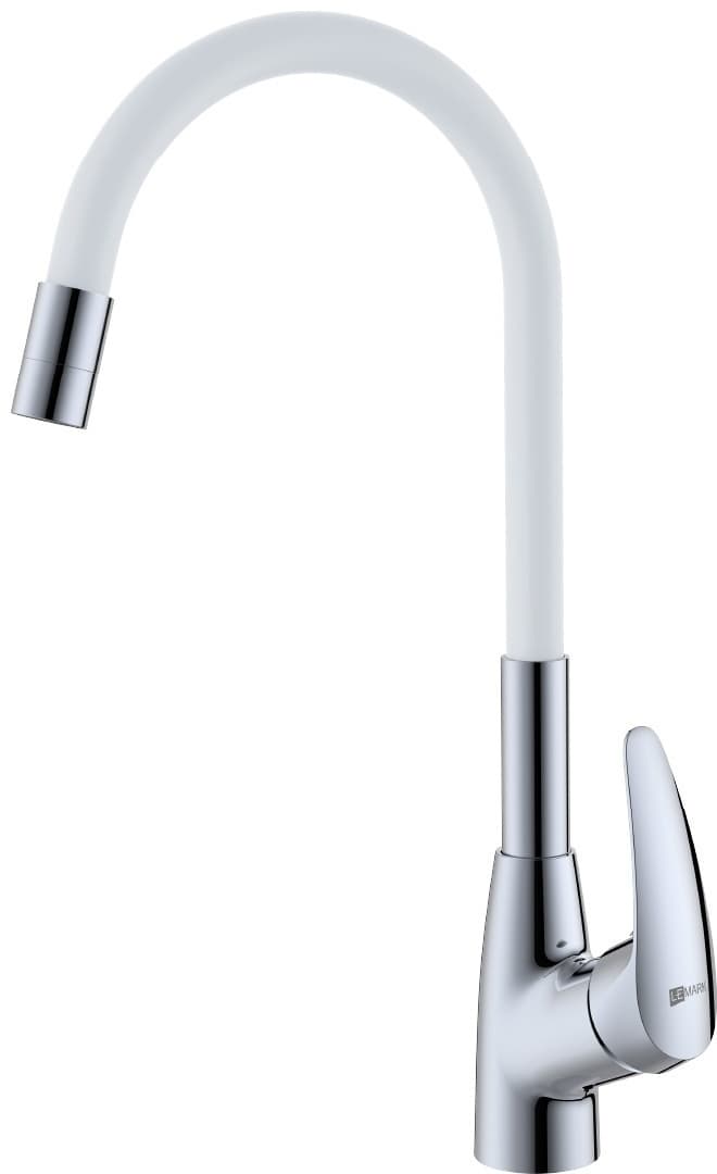 Смеситель с гибким изливом Lemark Linara LM0415C, латунь, цвет серебристый, черный