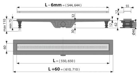 Alcaplast трап APZ9-650M (6х65 см)