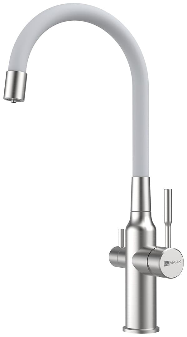 Смеситель с гибким изливом Lemark LM5083S-Gray, латунь, цвет серый