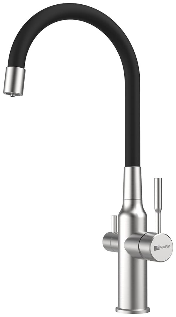 Смеситель с гибким изливом Lemark LM5083S-Gray, латунь, цвет серый