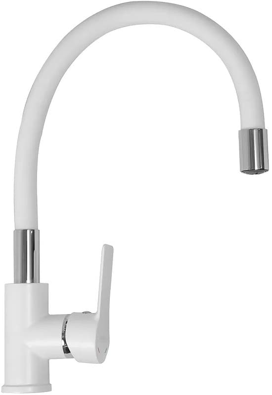 Смеситель с гибким изливом Haiba HB70113-8, латунь, цвет белый