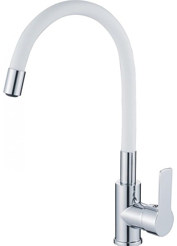 Смеситель с гибким изливом Haiba HB70112-8, латунь, цвет белый
