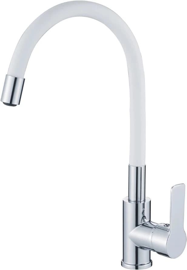 Смеситель с гибким изливом Haiba HB70112-8, латунь, цвет белый