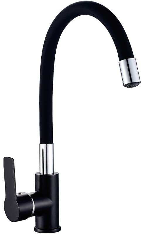 Смеситель с гибким изливом Haiba HB70113-7, латунь, цвет черный