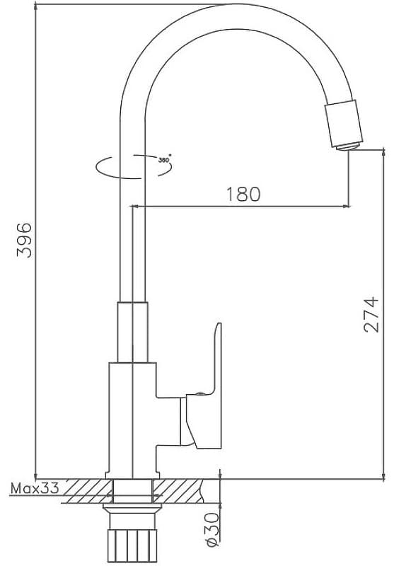 Смеситель с гибким изливом Haiba HB70113-7, латунь, цвет черный