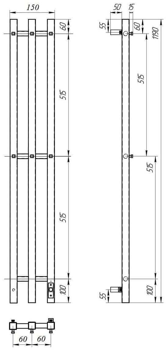 POINT электрический Гермес PN13822W П3 , нестандартный 12x120 см