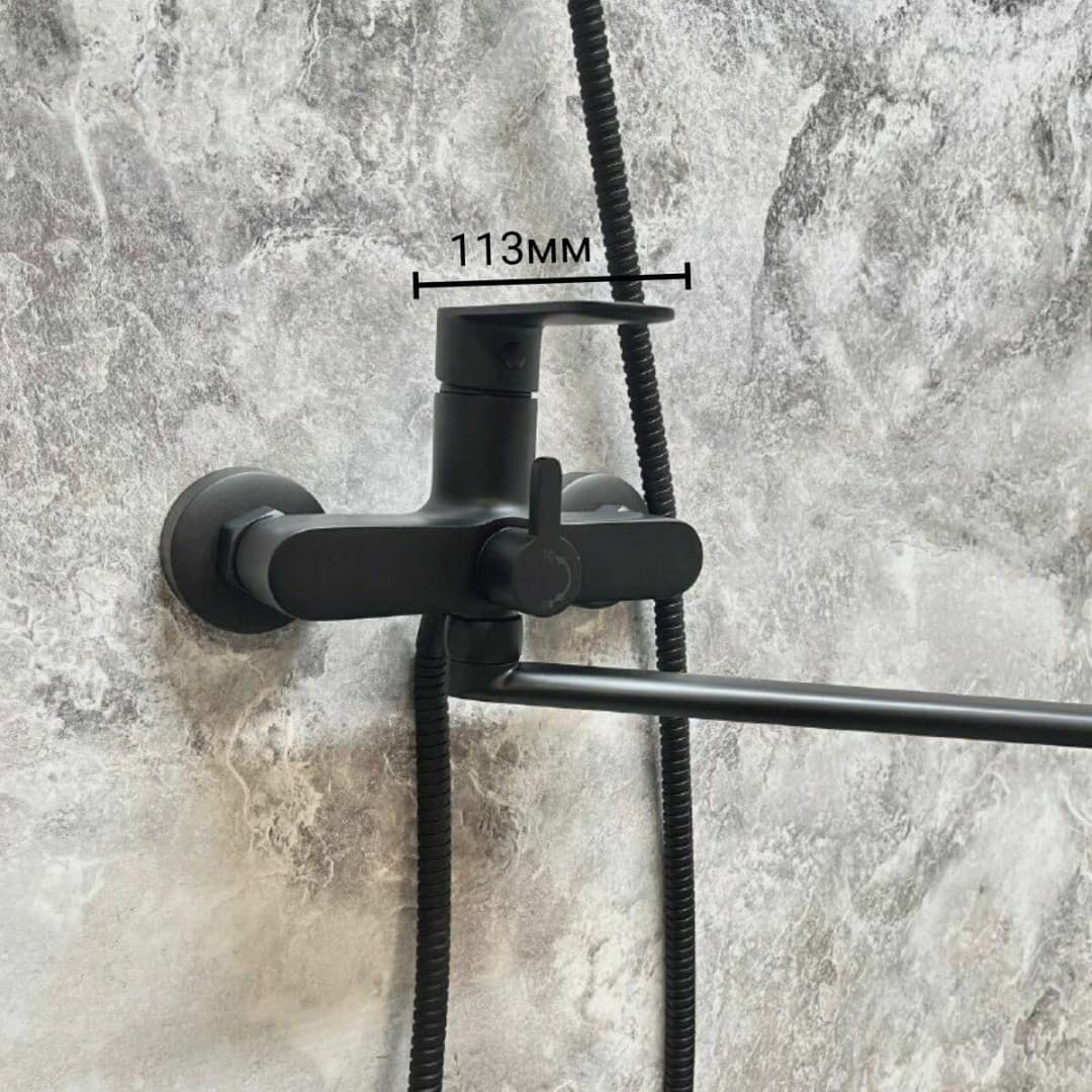 Смеситель для ванны Haiba HB22590-7, латунь, цвет черный