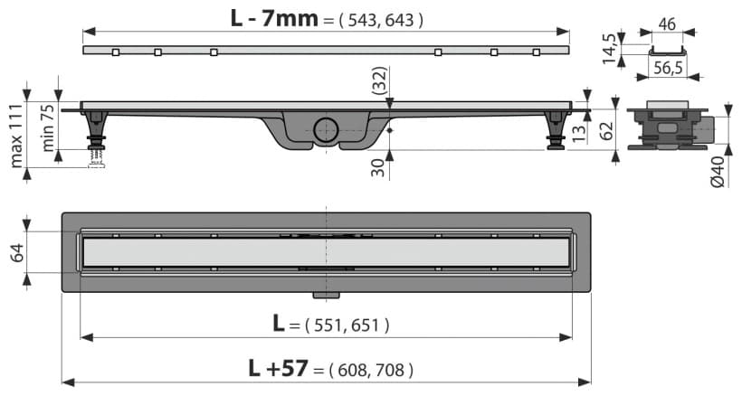 Alcaplast трап APZ20-950 (8х95 см)