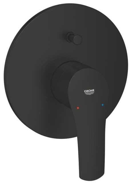 Смеситель для ванны Grohe однорычажный скрытого монтажа Eurosmart, матовый чёрный (194502433), нержавеющая сталь, цвет черный
