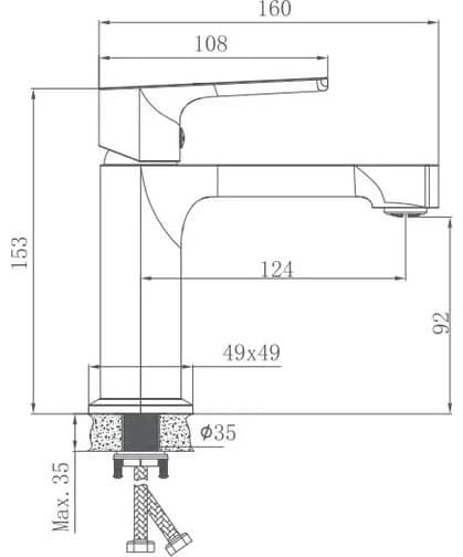 Смеситель для раковины (умывальника) Haiba HB10512, однозахватный
