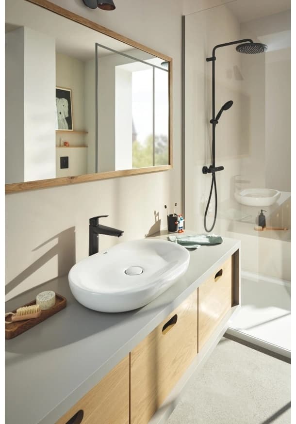 Смеситель для раковины (умывальника) Grohe Eurosmart, размер XL, матовый чёрный (239712433), однозахватный