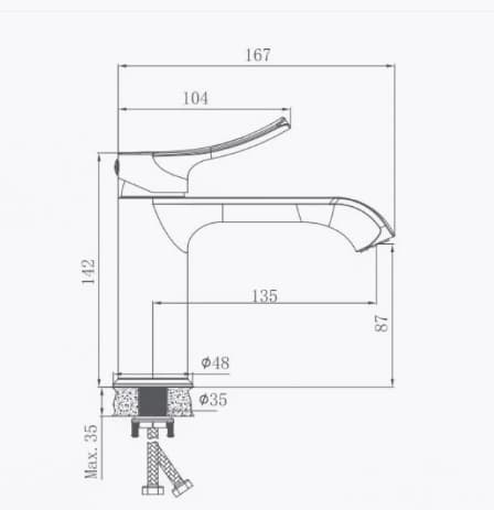 Смеситель для раковины (умывальника) Haiba HB10553-3 графит, однозахватный