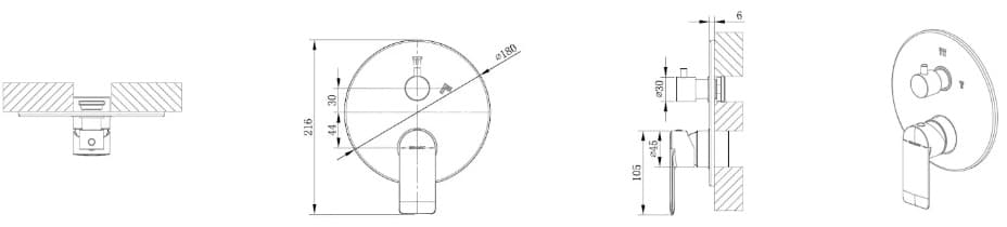 Смеситель для душа BRAVAT PB8369402RBG-2-ENG, латунь, цвет золотистый
