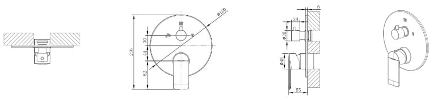 Смеситель для ванны BRAVAT Eddie PB8369402CP-3-ENG, латунь, цвет серебристый