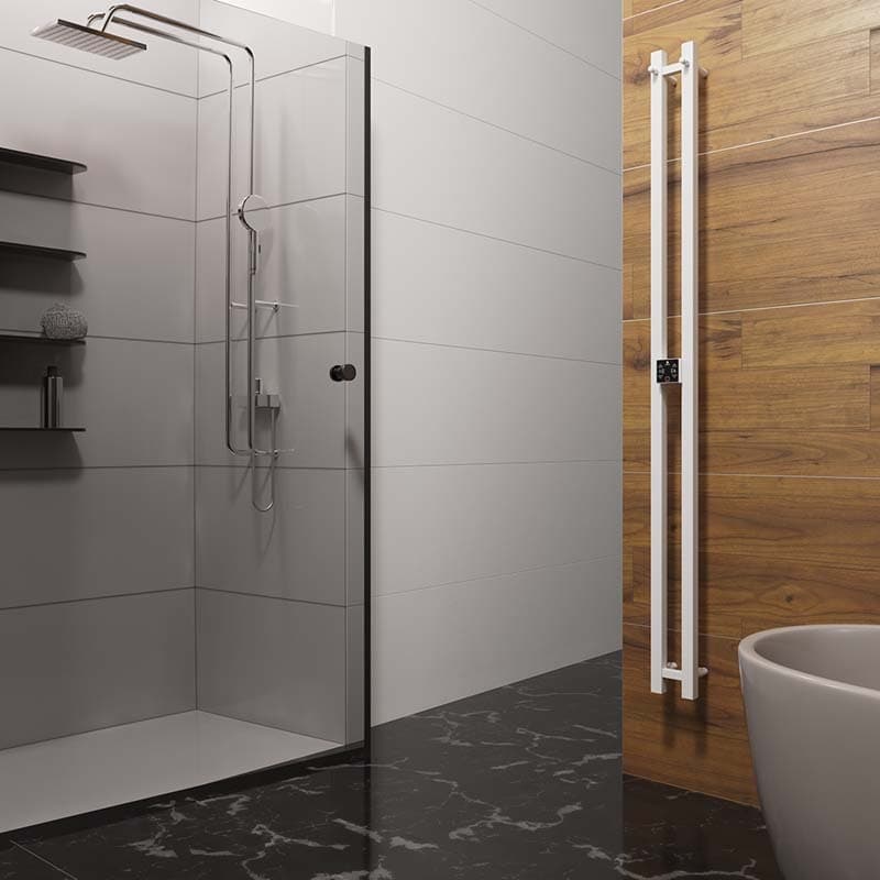 Полотенцесушитель электрический Beste IDEAL DUO проф 1600 крашеный (RAL 9003 матовый), I-образный 114x160 см