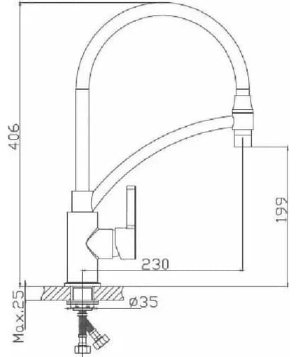 Смеситель для кухни Haiba HB73643-3, латунь, цвет серебряный, серый
