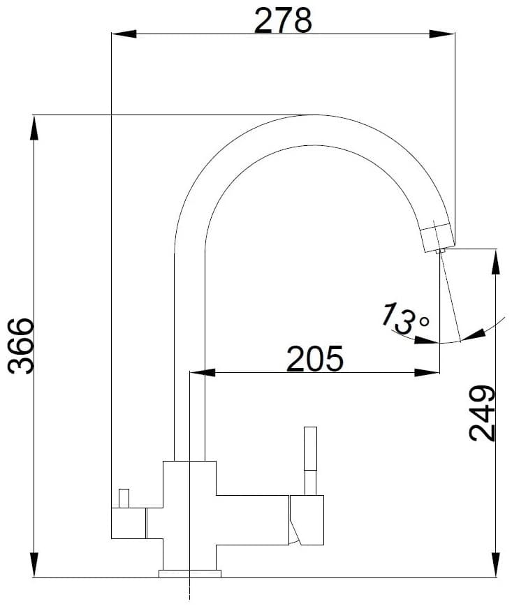 Смеситель для кухни Haiba HB43828-7, латунь, цвет черный
