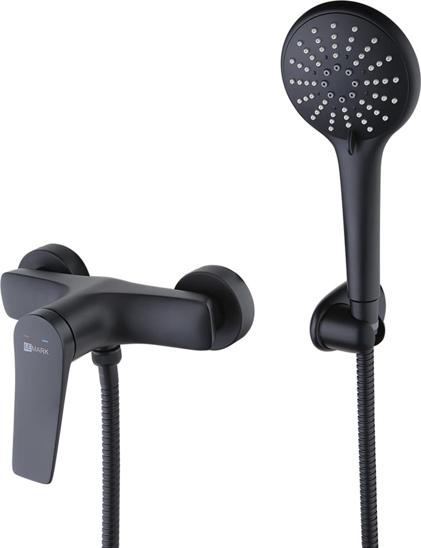 Смеситель для душа Lemark LM3703BL, латунь, цвет черный