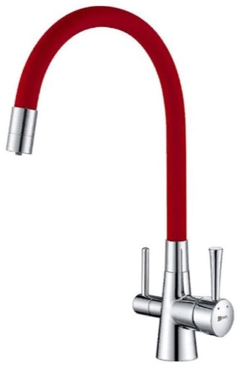 Смеситель с гибким изливом Lemark LM3075G-White, латунь, цвет белый