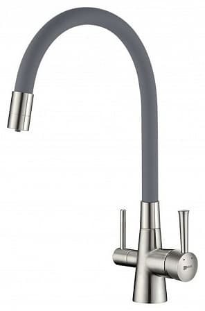 Смеситель с гибким изливом Lemark LM3075C-Gray, латунь, цвет серый