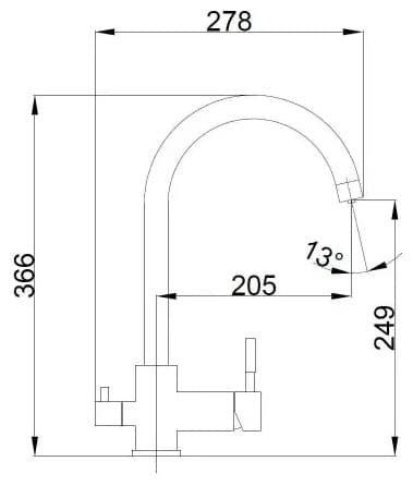 Смеситель для кухни Haiba HB43828-3, латунь, цвет графит