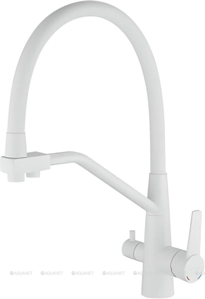 Смеситель с гибким изливом Haiba HB 76822-8, латунь, цвет белый