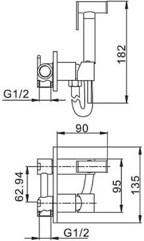 Haiba гигиенический душ HB5515-7, латунь