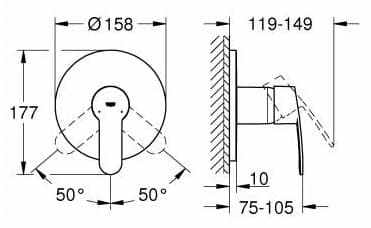 Смеситель для душа Grohe Eurostyle Cosmopolitan 24051002, однозахватный