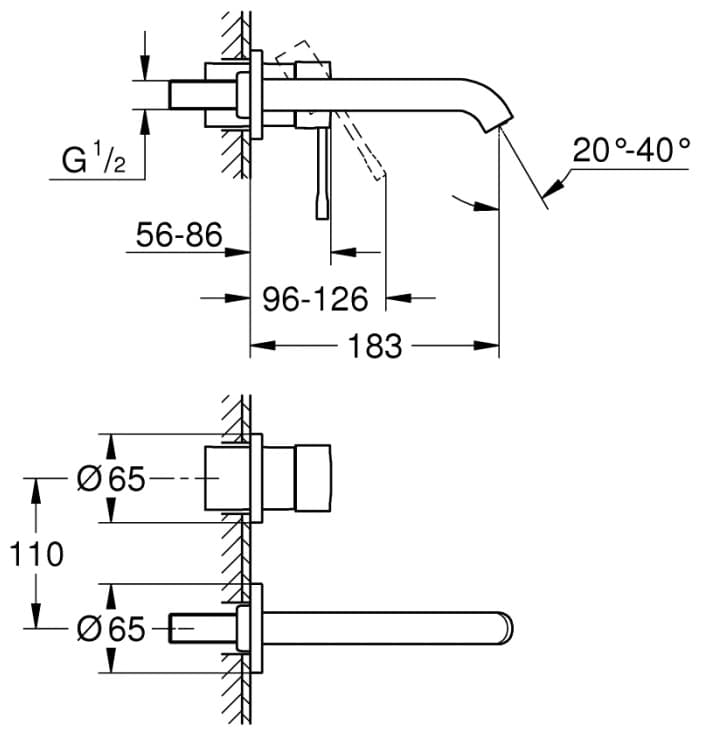 Смеситель для раковины (умывальника) Grohe Essence, однозахватный