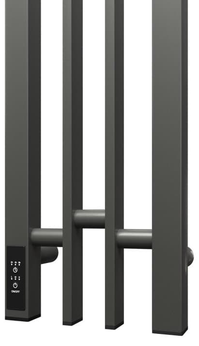 Полотенцесушитель электрический POINT Фрея PN20728GB П2 140x800 диммер слева, графит блеск, I-образный 14x80 см