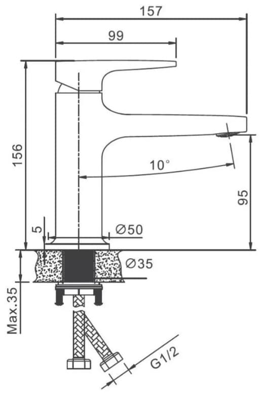 Смеситель Belz White House BELZ B10713-5, латунь, цвет золотой