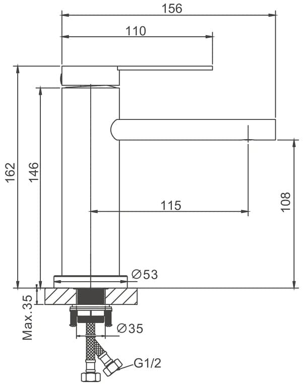 Смеситель Belz White House BELZ B10813-1, латунь, цвет сатин