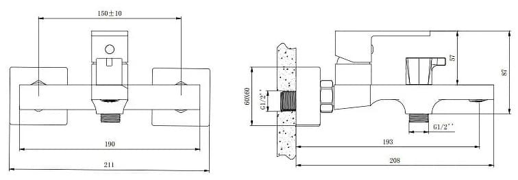 Смеситель для ванны Belz White House BELZ B60613, латунь, цвет хром