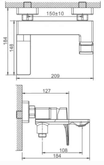Смеситель для ванны Belz White House BELZ B60709, латунь, цвет хром