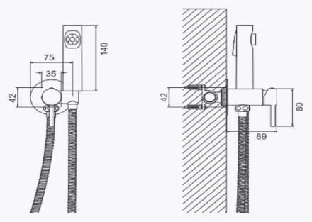 Belz гигиенический душ B55804, латунь