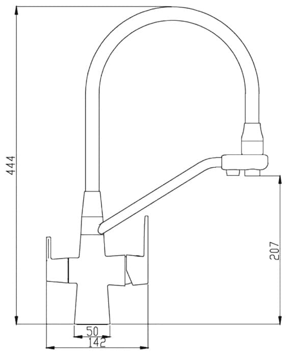Смеситель с гибким изливом Haiba HB76855-5, латунь, цвет серый, сатин