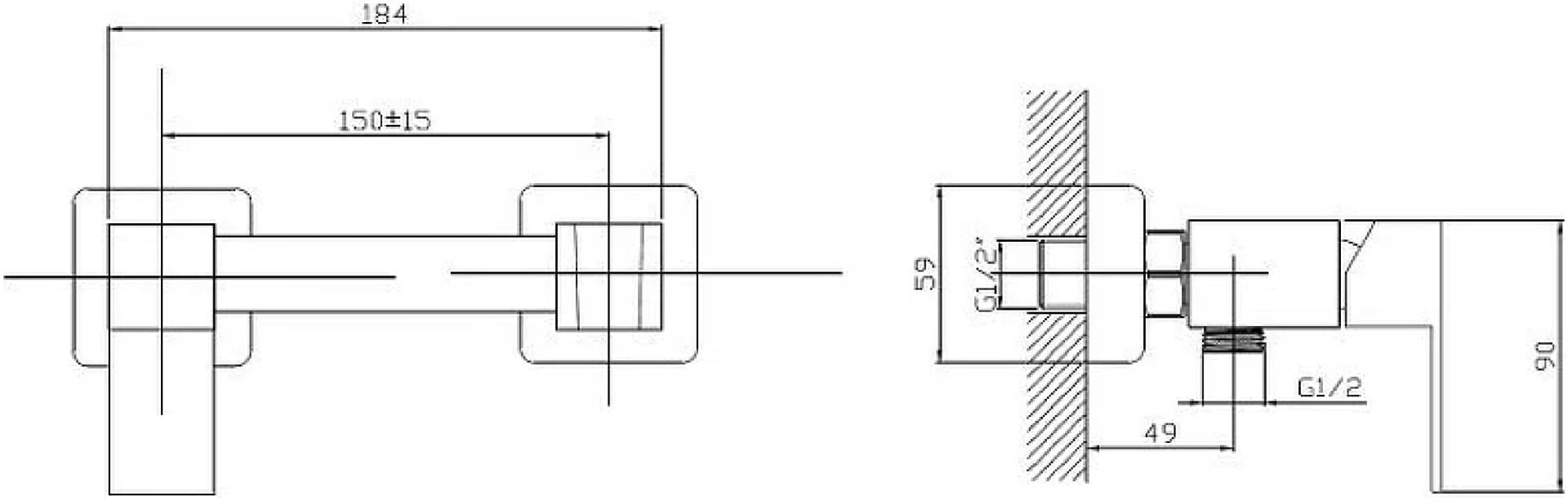 Смеситель для душа Haiba HB5521, латунь, цвет стальной