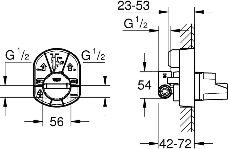 Смеситель для душа Grohe Euroeco 32742001, латунь, цвет серебристый