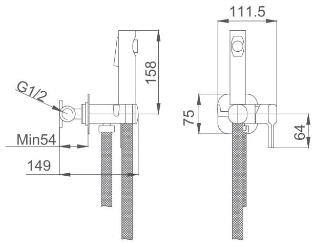 Haiba гигиенический душ HB5518-5, металл